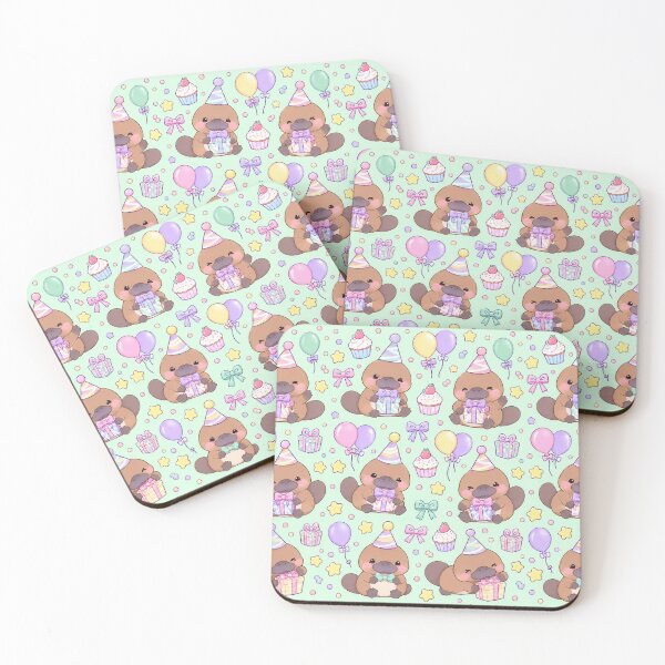 Item preview, Kawaii Birthday Baby Platypus Pattern designed and sold by Soft Berry Studio.
