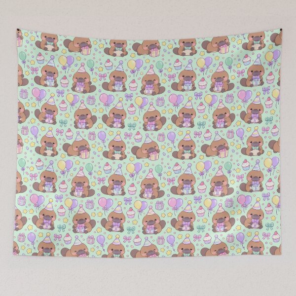 Item preview, Kawaii Birthday Baby Platypus Pattern designed and sold by Soft Berry Studio.
