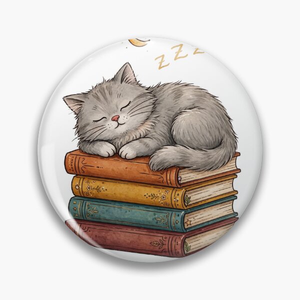 Item preview, Chapter One Nap Cat Sleeping on Books Funny Reader Sticker designed and sold by dostielee.