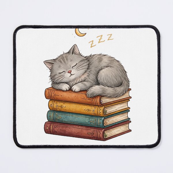 Item preview, Chapter One Nap Cat Sleeping on Books Funny Reader Sticker designed and sold by dostielee.