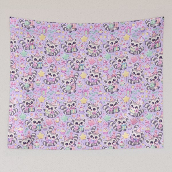 Item preview, Kawaii Birthday Baby Lemur Pattern designed and sold by Soft Berry Studio.