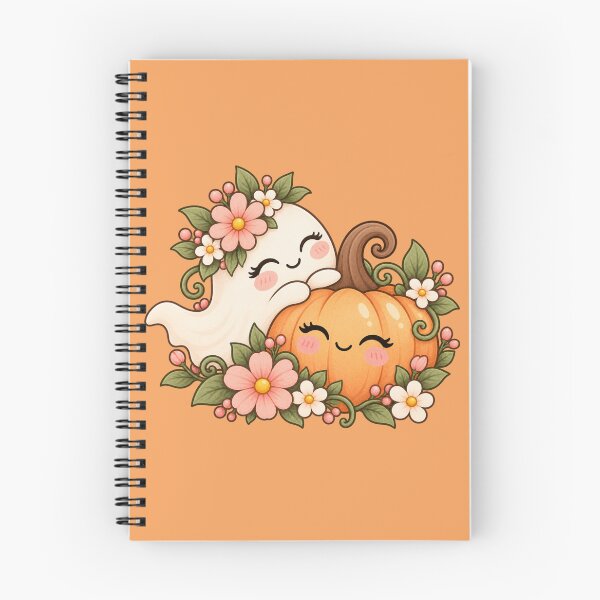 Item preview, Cute Ghost and Pumpkin Floral Halloween Kawaii Sticker designed and sold by StickyDelights.