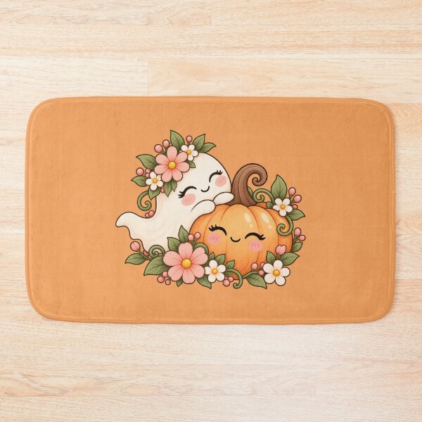 Item preview, Cute Ghost and Pumpkin Floral Halloween Kawaii Sticker designed and sold by StickyDelights.