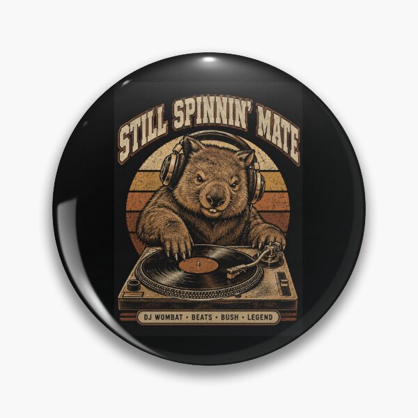Item preview, Still Spinnin' Mate DJ Wombat Retro Vintage Turntable designed and sold by Yellowriversss.