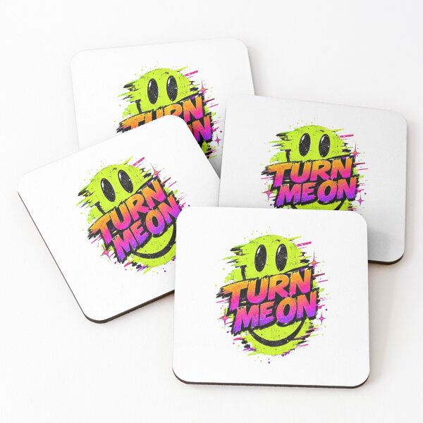 Item preview, Turn Me On Retro Neon Smiley – Bold 90s Pop Art Graphic designed and sold by ELVIN DESIGNS.