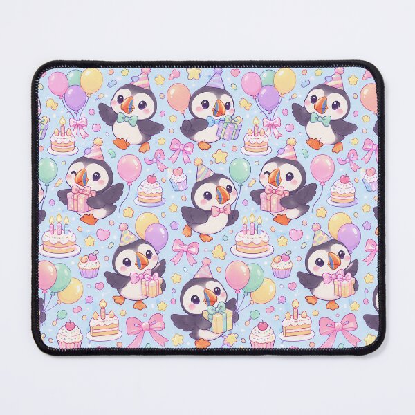 Item preview, Kawaii Birthday Baby Puffin Pattern designed and sold by Soft Berry Studio.
