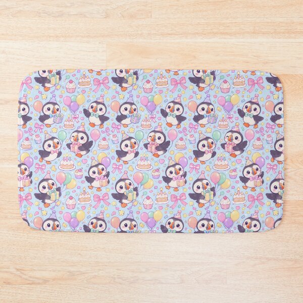 Item preview, Kawaii Birthday Baby Puffin Pattern designed and sold by Soft Berry Studio.
