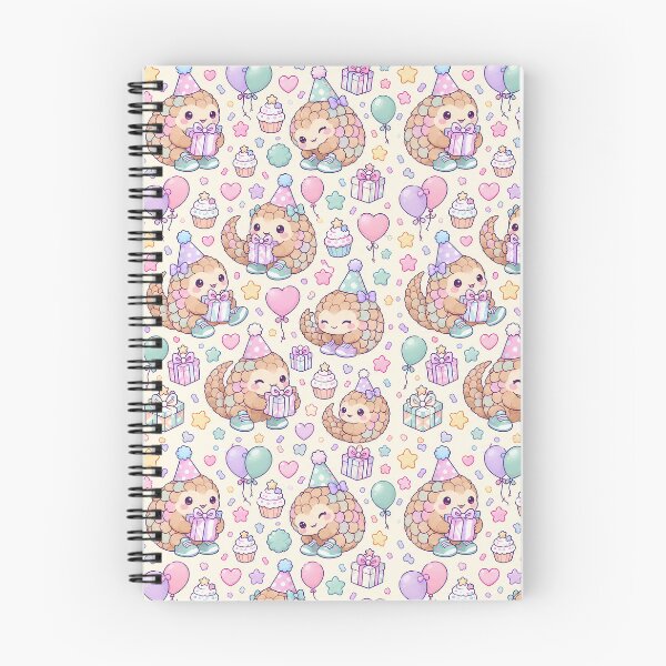 Item preview, Kawaii Birthday Baby Pangolin Pastel Pattern designed and sold by Soft Berry Studio.
