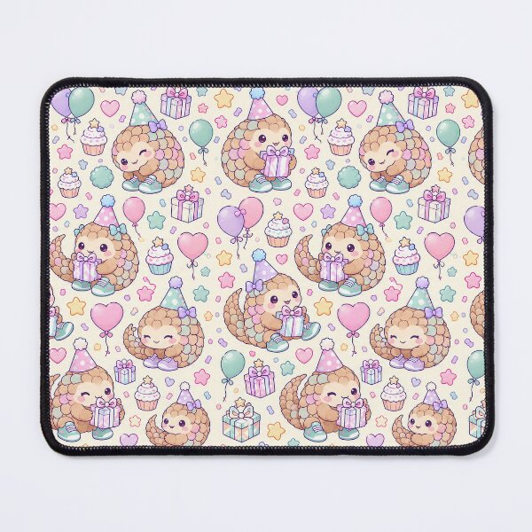 Item preview, Kawaii Birthday Baby Pangolin Pastel Pattern designed and sold by Soft Berry Studio.