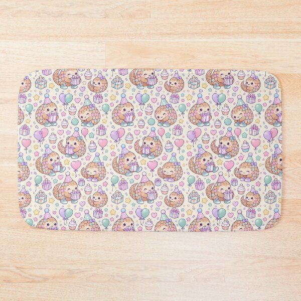 Item preview, Kawaii Birthday Baby Pangolin Pastel Pattern designed and sold by Soft Berry Studio.