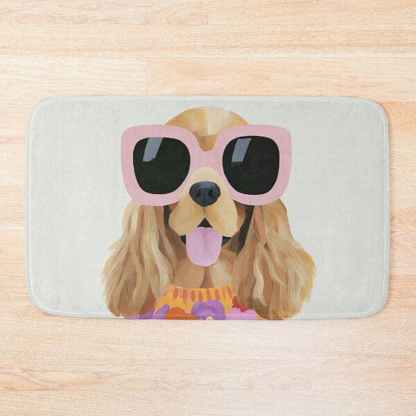 Item preview, Cocker Spaniel with Pink Glasses and Flowers designed and sold by NF Designs Studio DTF.