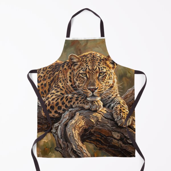 Item preview, Resting Leopard – Expressive Impasto Wildlife Painting designed and sold by The Digital Compass.