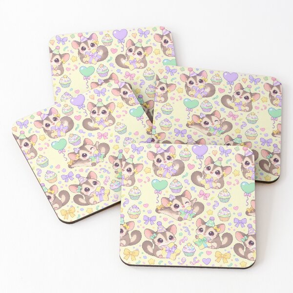 Item preview, Kawaii Birthday Baby Sugar Glider Pastel Pattern designed and sold by Soft Berry Studio.