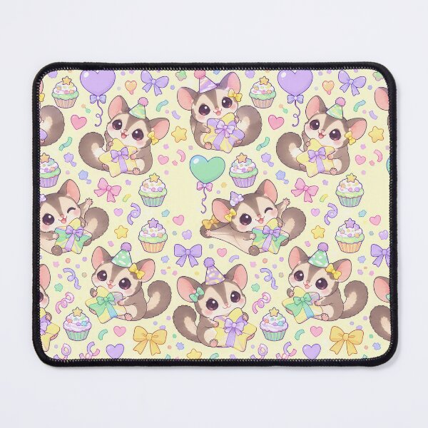Item preview, Kawaii Birthday Baby Sugar Glider Pastel Pattern designed and sold by Soft Berry Studio.
