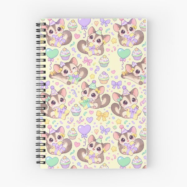 Item preview, Kawaii Birthday Baby Sugar Glider Pastel Pattern designed and sold by Soft Berry Studio.