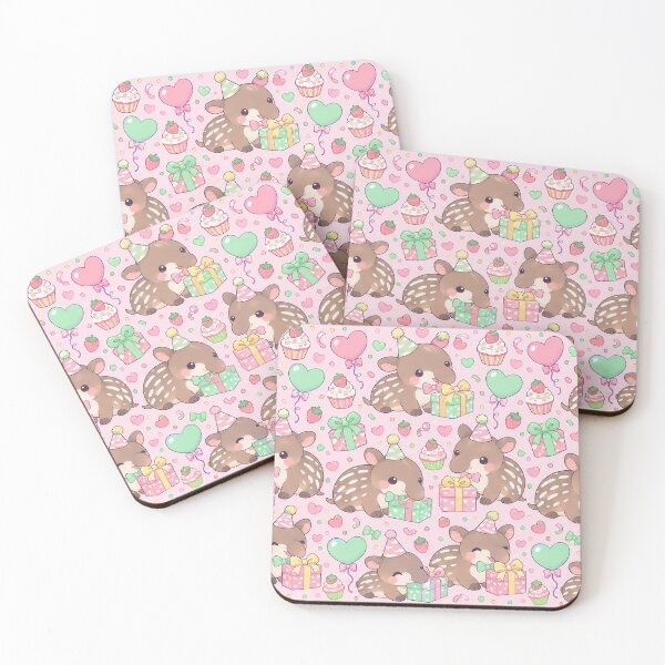Item preview, Kawaii Birthday Baby Tapir Pastel Pattern designed and sold by Soft Berry Studio.