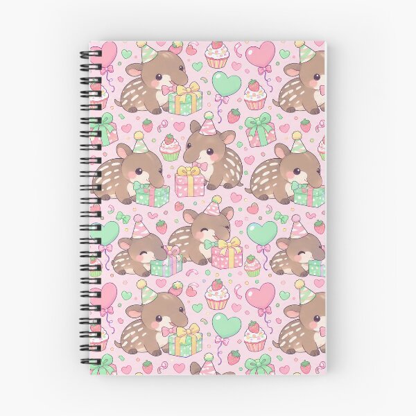 Item preview, Kawaii Birthday Baby Tapir Pastel Pattern designed and sold by Soft Berry Studio.