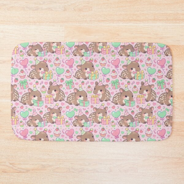 Item preview, Kawaii Birthday Baby Tapir Pastel Pattern designed and sold by Soft Berry Studio.