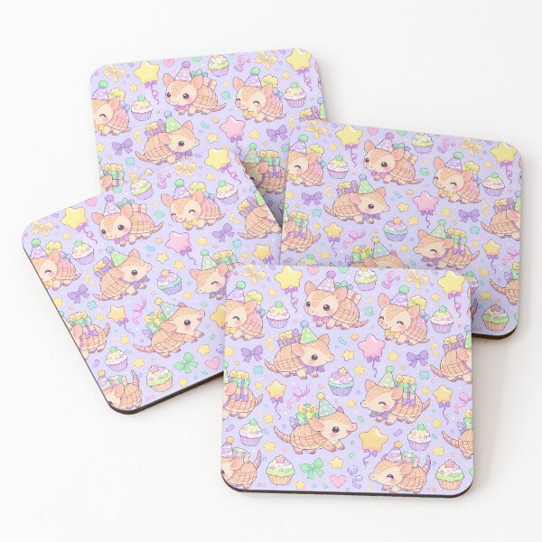 Item preview, Kawaii Birthday Baby Armadillo Pastel Pattern designed and sold by Soft Berry Studio.