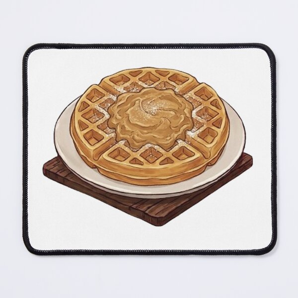 Item preview, Hong Kong Style Peanut Butter Waffle - Grid Cake Illustration designed and sold by PetalsPaws.
