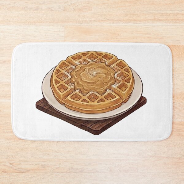 Item preview, Hong Kong Style Peanut Butter Waffle - Grid Cake Illustration designed and sold by PetalsPaws.