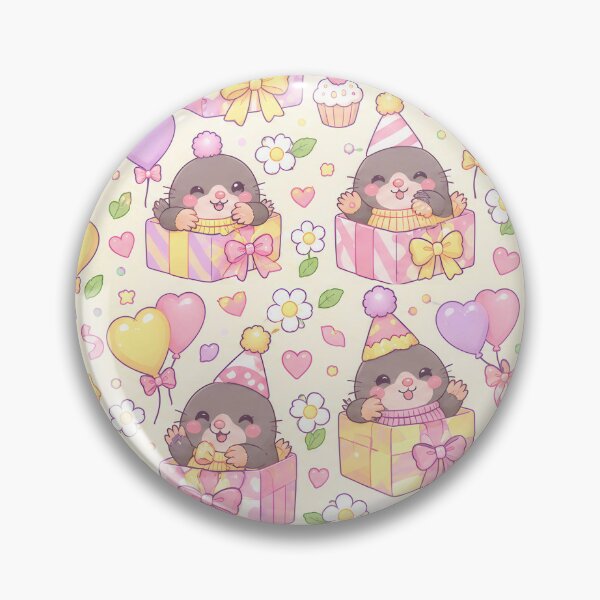 Item preview, Kawaii Birthday Baby Mole Pastel Pattern designed and sold by Soft Berry Studio.