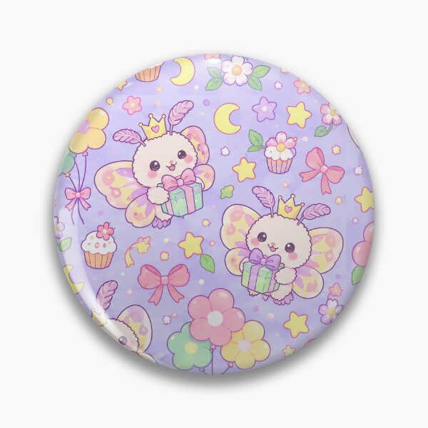 Item preview, Kawaii Birthday Baby Moth Pastel Pattern designed and sold by Soft Berry Studio.