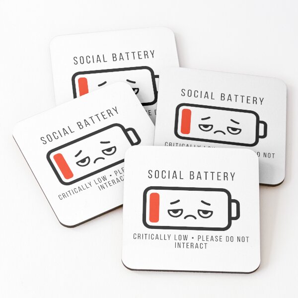 Item preview, Social Battery Critically Low Introvert Humor Retro Sticker Art designed and sold by wildsilencee.