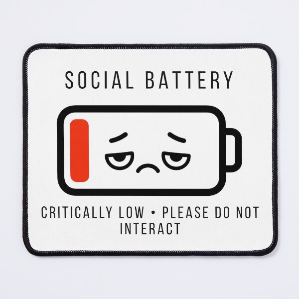 Item preview, Social Battery Critically Low Introvert Humor Retro Sticker Art designed and sold by wildsilencee.