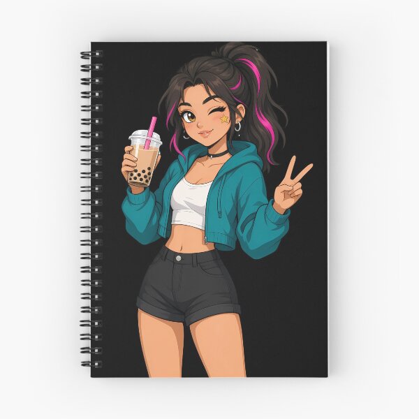 Item preview, Cute Anime Girl With Bubble Tee Aesthetic Tee designed and sold by barloly.