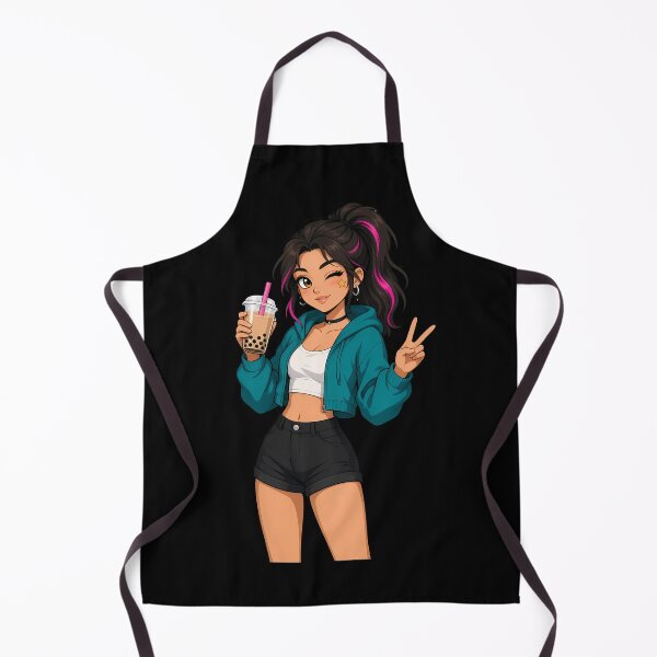 Item preview, Cute Anime Girl With Bubble Tee Aesthetic Tee designed and sold by barloly.
