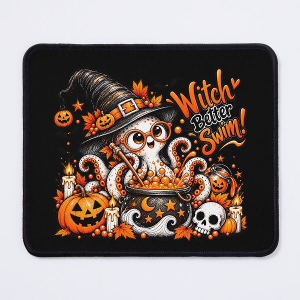 Item preview, Witch Better Swim Halloween Octopus, Cute Ocean Witch Design designed and sold by Dreamy Ocean Art.