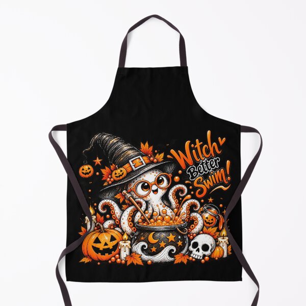 Item preview, Witch Better Swim Halloween Octopus, Cute Ocean Witch Design designed and sold by Dreamy Ocean Art.