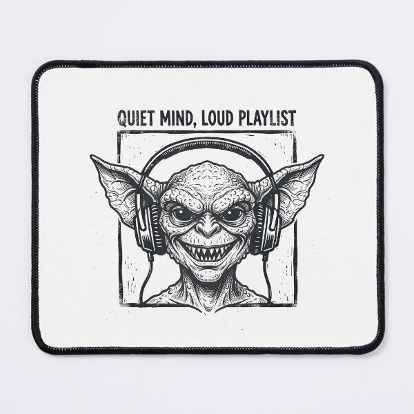 Item preview, Quiet Mind Loud Playlist Goblin Headphones Metal Music Lover JPG designed and sold by PhotoArtMC.