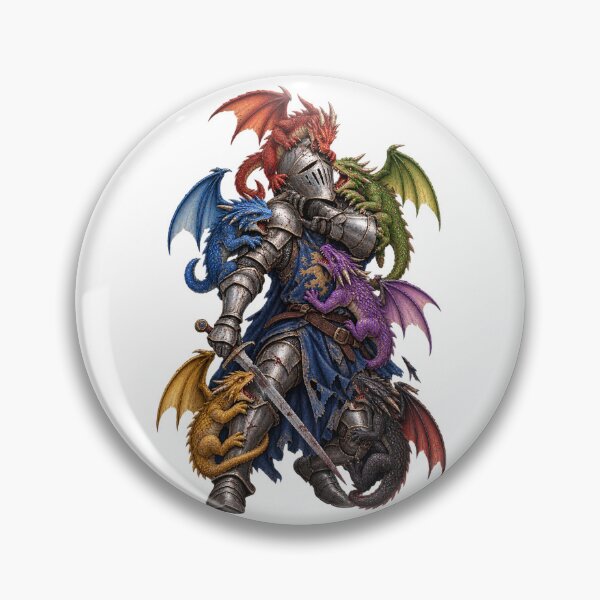 Item preview, A knight with several small dragons attacking him designed and sold by RBBeachDesigns.