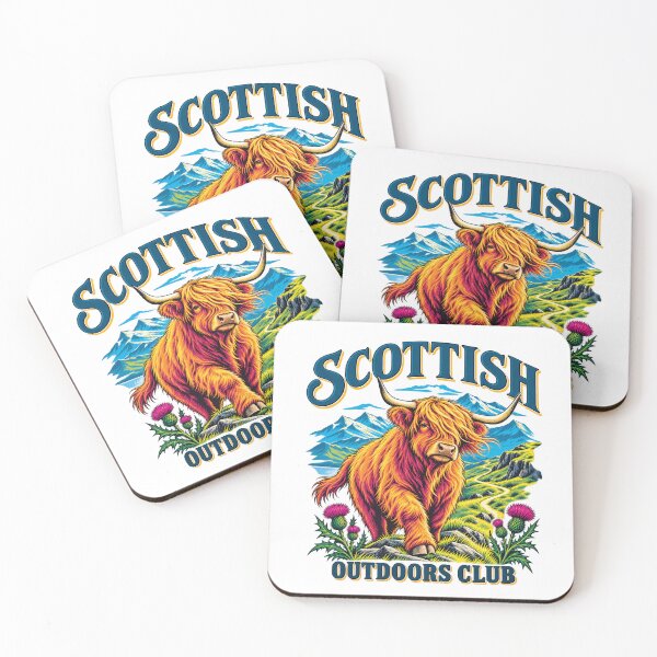Item preview, Vibrant Scottish Outdoors Club Highland Cow designed and sold by 89BLACK.