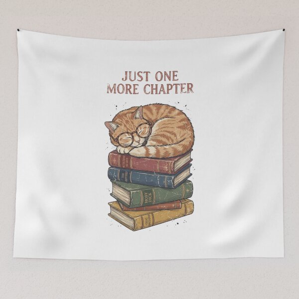 Item preview, Reading Cat Sleeping On Books Illustration designed and sold by DariaOltes.