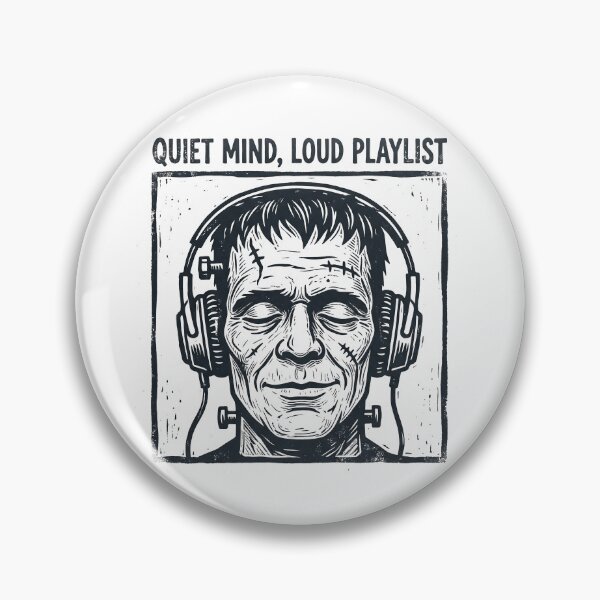 Item preview, Quiet Mind Loud Playlist Frankenstein Headphones Music Lover designed and sold by PhotoArtMC.