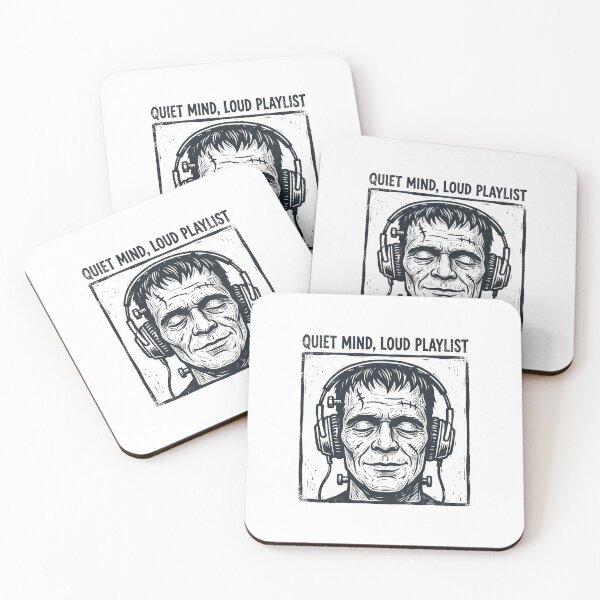 Item preview, Quiet Mind Loud Playlist Frankenstein Headphones Music Lover designed and sold by PhotoArtMC.