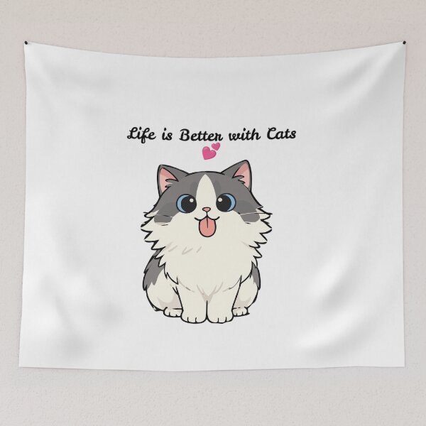 Item preview, • Cute Kawaii Fluffy Cat Chibi Cartoon Illustration designed and sold by Azmatdesigner.