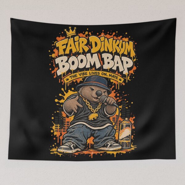 Item preview, Fair Dinkum Boom Bap Hip Hop Wombat Graffiti School Rap designed and sold by Yellowriversss.