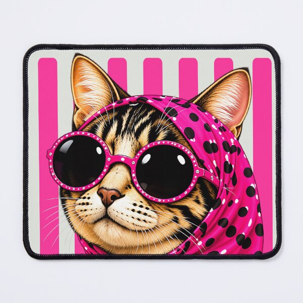 Item preview, Tabby Cat with Pink Polka Dot Scarf designed and sold by NF Designs Studio DTF.
