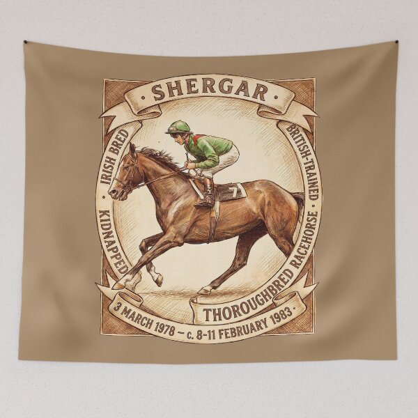 Item preview, The Great Irish Bred Racehorse Shergar 1978-1983 horse racing design designed and sold by Ginny Luttrell.