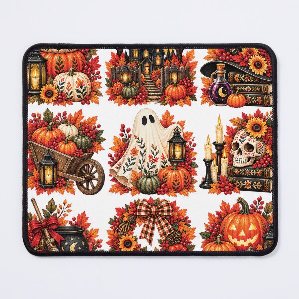 Item preview, Halloween Autumn Folk Art Ghosts Pumpkins and Magic designed and sold by Gold Turtle Lina.
