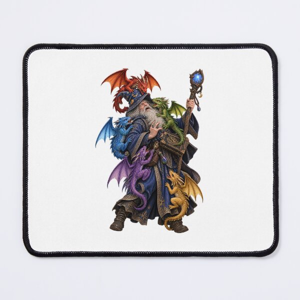 Item preview, A mage with several small dragons attacking him designed and sold by RBBeachDesigns.