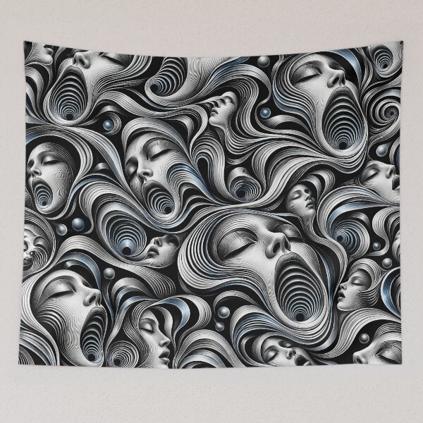 Item preview, Liquid Scream – Faces Formed by Flowing Lines designed and sold by SVox.