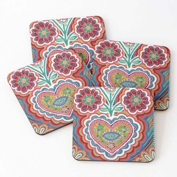 Item preview, Mexican Sacred Heart with Blue Tulips designed and sold by Fani*.