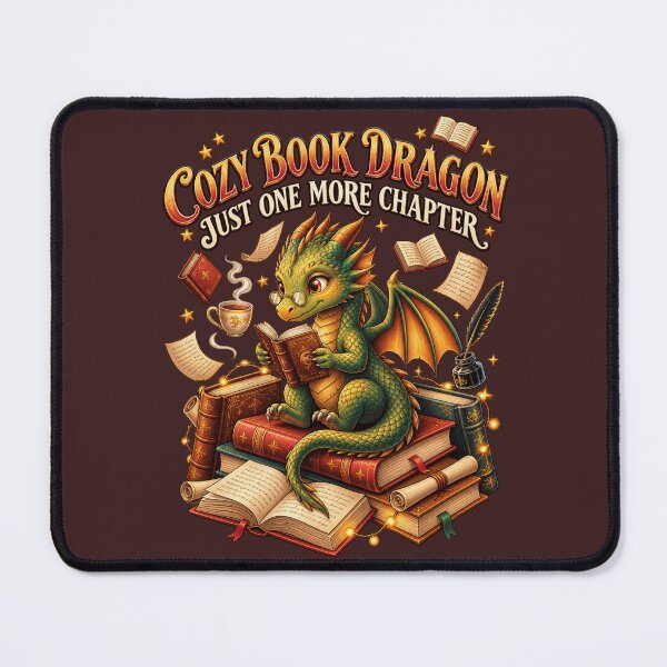 Item preview, Cozy Book Dragon – Just One More Chapter | Cute Fantasy Reading Art designed and sold by WINY STUDIO.