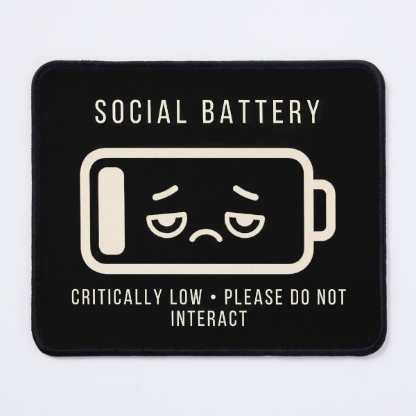 Item preview, Social Battery Critically Low Introvert Humor Retro Sticker Art designed and sold by wildsilencee.