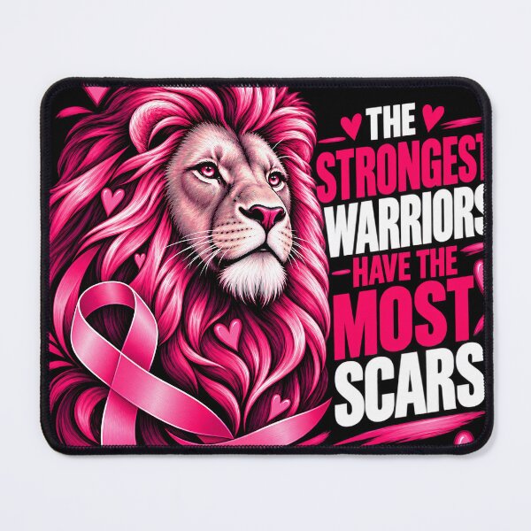 Item preview, The Strongest Warriors Have The Most Scars Pink Lion Ribbon designed and sold by VGAfanatic.
